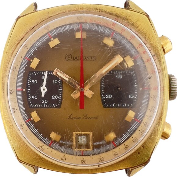 Vintage Dufonte Lucien Piccard Men's Chronograph Wristwatch Valjoux 7734 Swiss